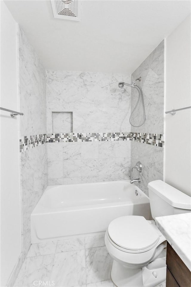 5431 Via Ontiveros, Yorba Linda, CA 92887 - bathroom with vanity, shower / bathtub combination, toilet, and visible vents