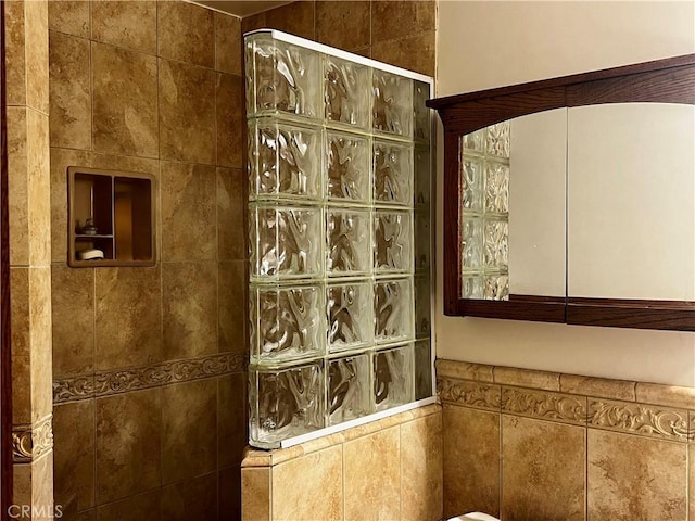 full bathroom with a walk in shower