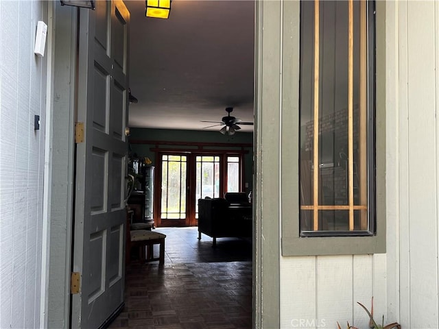 hallway with french doors