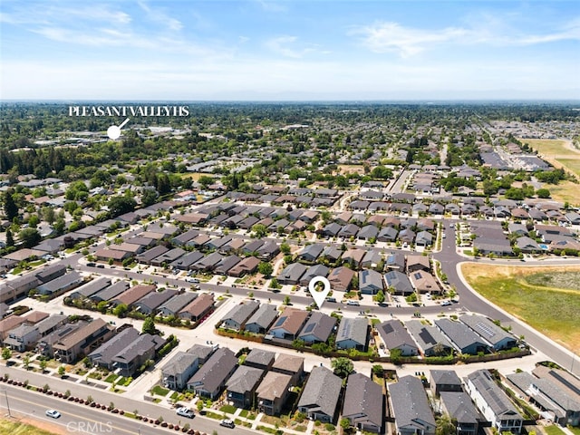 bird's eye view with a residential view