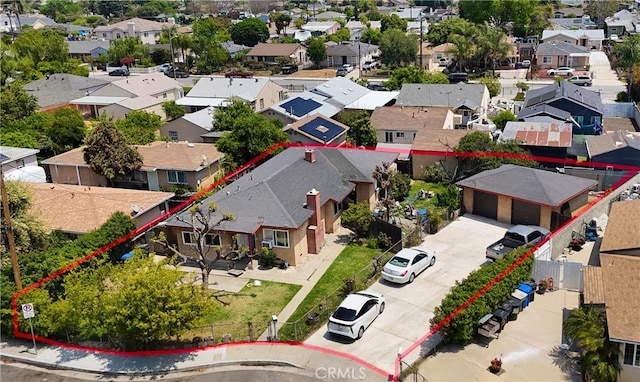 aerial view with a residential view