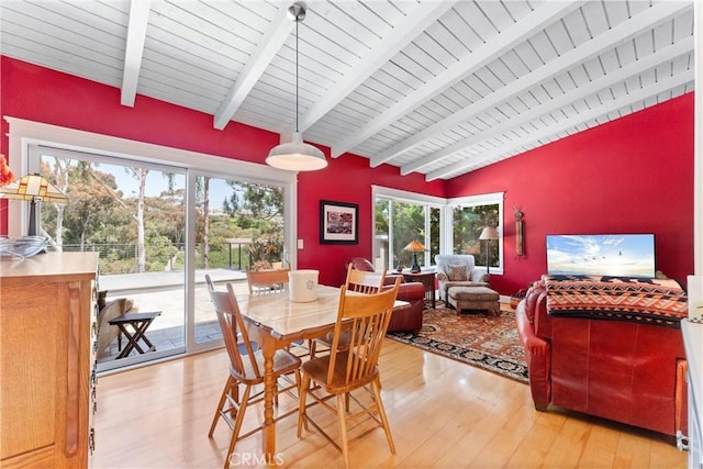 2245 Avenida Salvador, San Clemente, CA 92672 - dining space featuring light wood finished floors and wood ceiling
