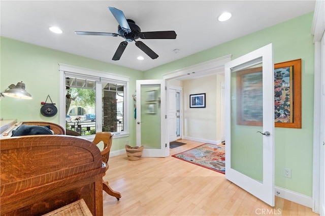 2245 Avenida Salvador, San Clemente, CA 92672 - bedroom featuring light wood-style flooring, recessed lighting, and ceiling fan