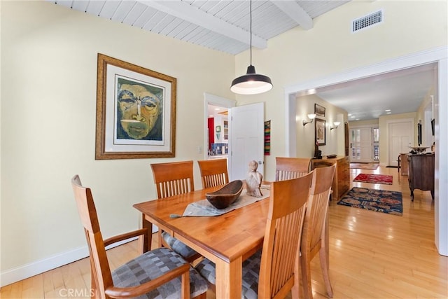 2245 Avenida Salvador, San Clemente, CA 92672 - dining room with light wood finished floors and beam ceiling