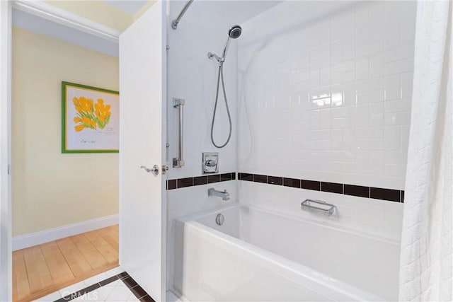 2245 Avenida Salvador, San Clemente, CA 92672 - bathroom with shower / tub combo with curtain, tile patterned floors, and baseboards