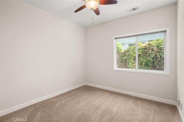 670 Grafton Park Dr, Chico, CA 95926 - spare room with baseboards, ceiling fan, light carpet, and visible vents