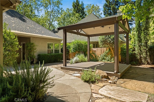 670 Grafton Park Dr, Chico, CA 95926 - view of patio with fence, a gazebo, and a deck