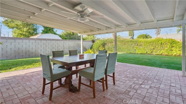 5427 Picker St, Riverside, CA 92503 - view of patio with outdoor dining area and a ceiling fan