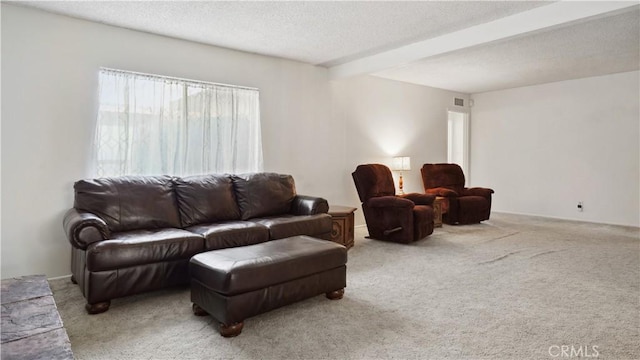 5427 Picker St, Riverside, CA 92503 - living room featuring light carpet and a textured ceiling