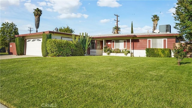 5427 Picker St, Riverside, CA 92503 - single story home featuring a front lawn, driveway, a garage, and cooling unit