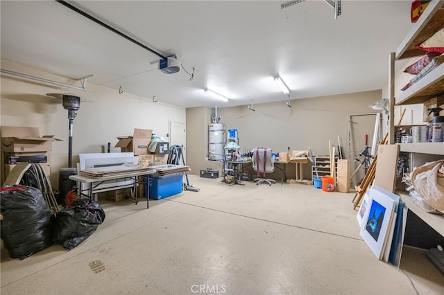 61465 Latham Trl, Joshua Tree, CA 92252 - garage with a garage door opener and water heater