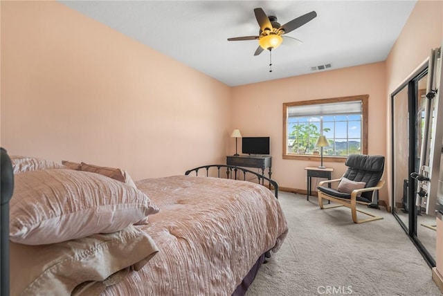 61465 Latham Trl, Joshua Tree, CA 92252 - carpeted bedroom featuring baseboards and ceiling fan