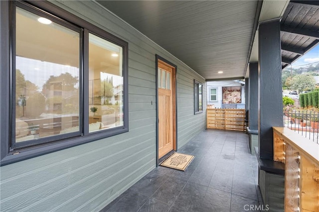 view of patio featuring covered porch