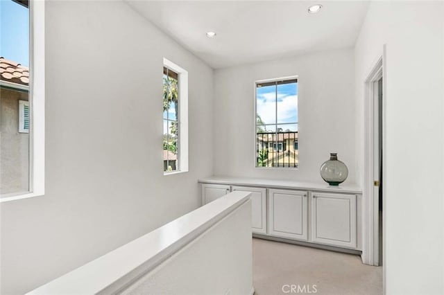 2516 Lewis Dr, Tustin, CA 92782 - hallway featuring recessed lighting and an upstairs landing