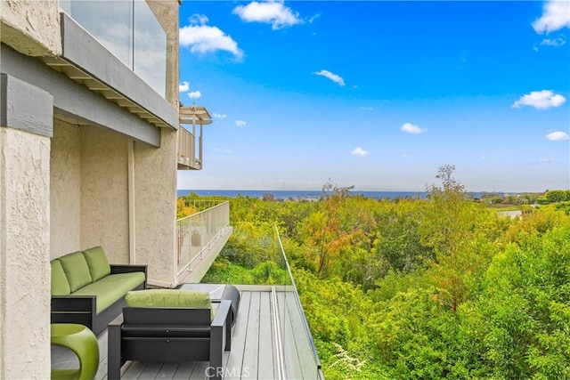 9 Jasmine Creek Dr, Corona Del Mar, CA 92625 - wooden terrace featuring outdoor lounge area