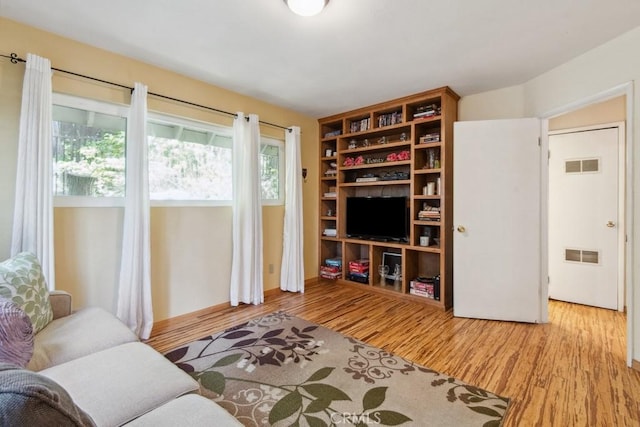 23697 Bowl Rd, Crestline, CA 92325 - interior space with visible vents and wood finished floors
