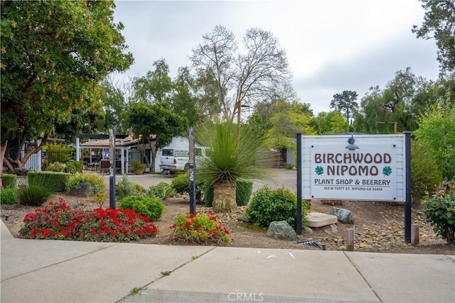 view of community sign