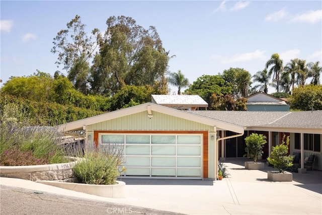 garage with driveway