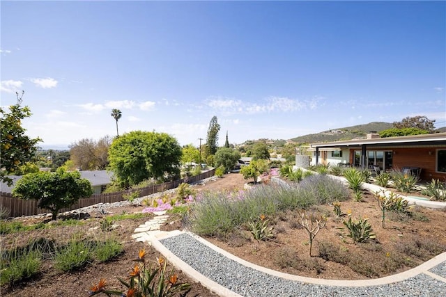 view of yard with fence