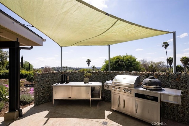 view of patio with area for grilling