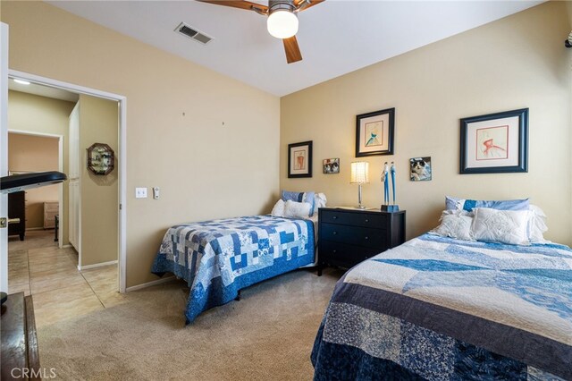 79260 Cool Reflection Ln, Quinta, CA 92253 - bedroom featuring light carpet, ceiling fan, and baseboards