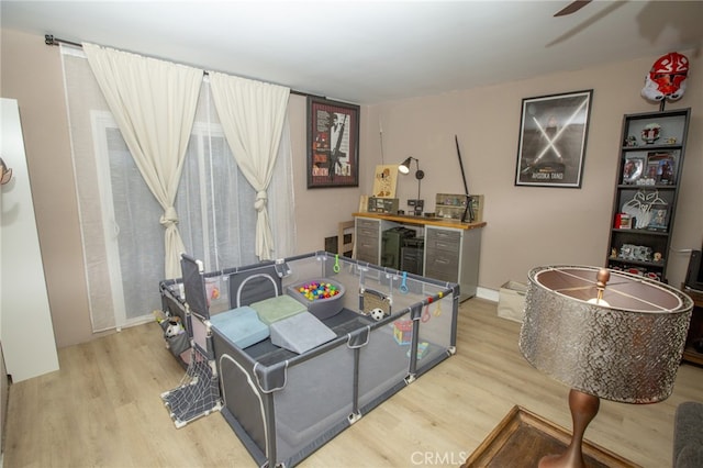 73881 Siesta Dr Unit 29, Palms, CA 92277 - dining area with ceiling fan and wood finished floors