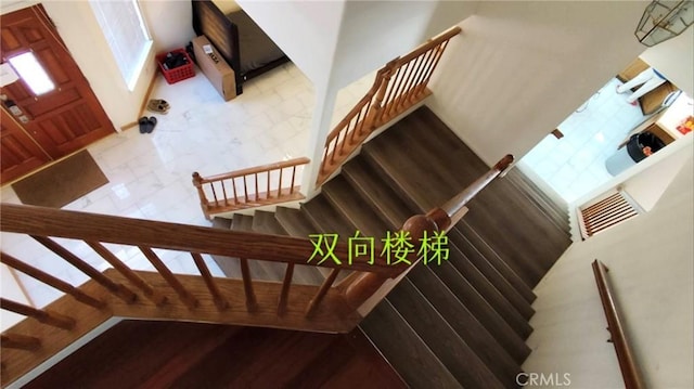 stairs featuring visible vents