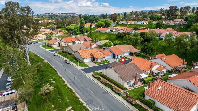 aerial view with a residential view