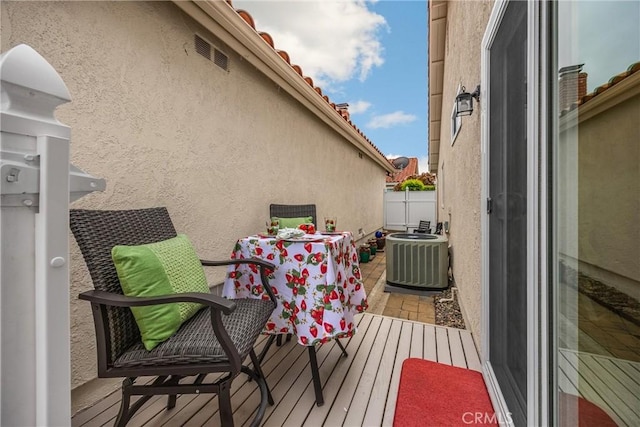 balcony featuring central AC unit