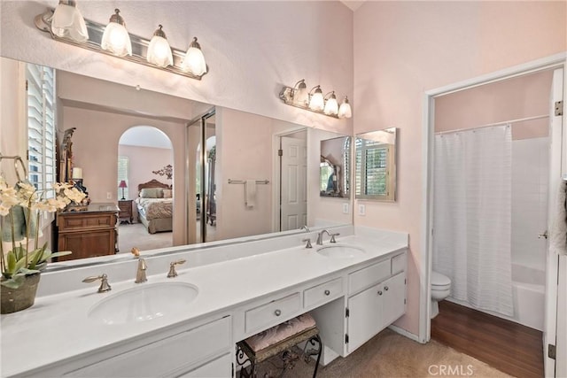 2757 Cape Dr, Corona, CA 92882 - ensuite bathroom with double vanity and shower / bath combo
