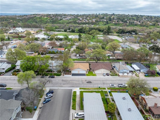 aerial view with a residential view