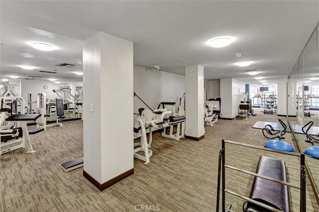 800 W 1st St Unit 710, Los Angeles, CA 90012 - gym with carpet and baseboards