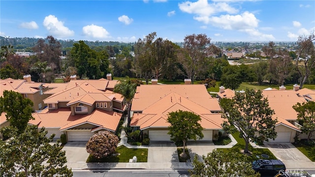 aerial view with a residential view