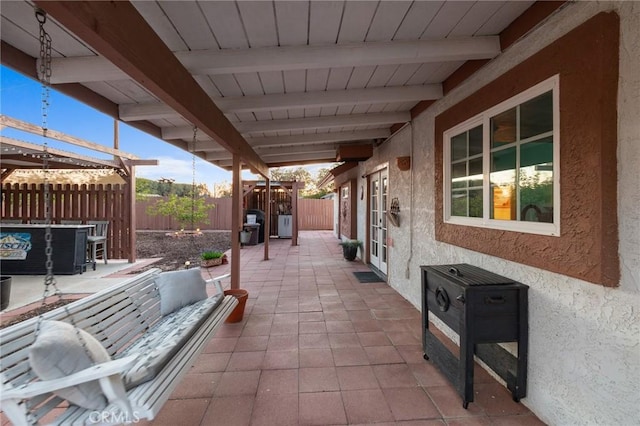 21089 Ottawa Rd, Apple Valley, CA 92308 - view of patio / terrace with an outdoor hangout area and a fenced backyard