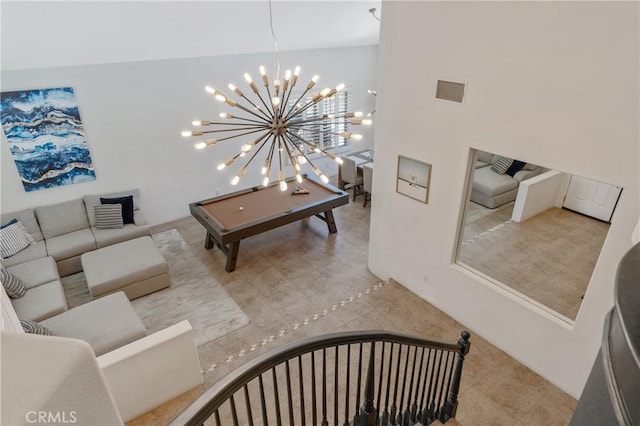 48674 Acropolis St, Indio, CA 92201 - living room featuring a chandelier and tile patterned floors