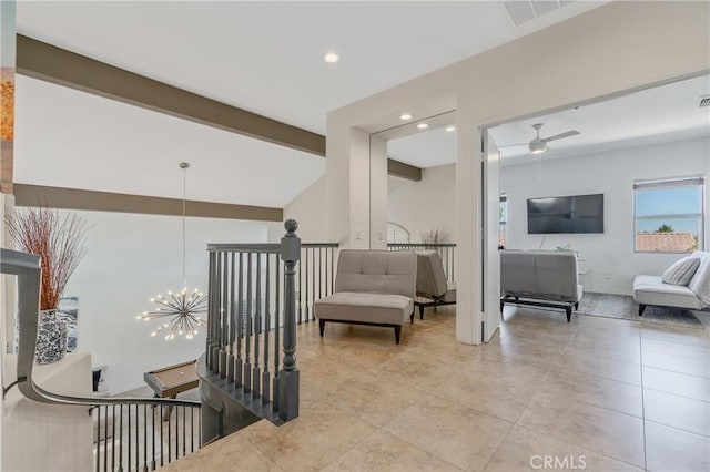 48674 Acropolis St, Indio, CA 92201 - sitting room with an upstairs landing, a ceiling fan, healthy amount of natural light, and recessed lighting