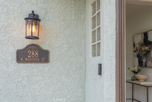 details featuring stucco siding