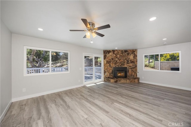 33340 Gisborne Way, Lake Elsinore, CA 92530 - unfurnished living room with a ceiling fan, wood finished floors, baseboards, and recessed lighting