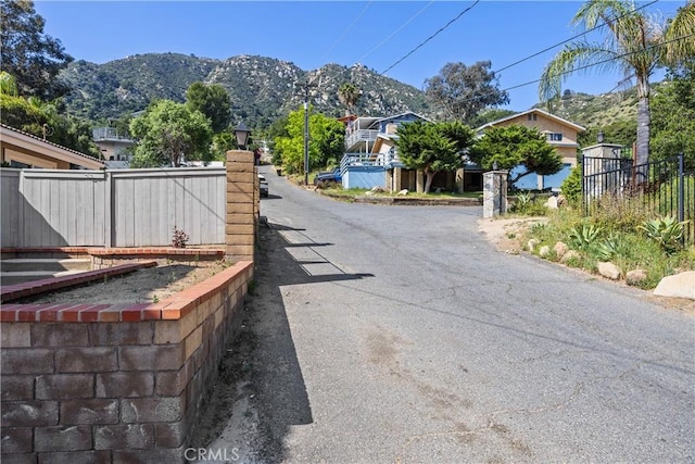 view of street featuring a mountain view