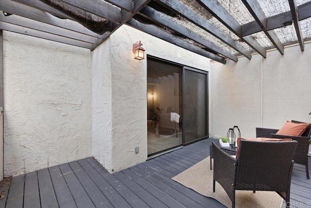 deck with a pergola