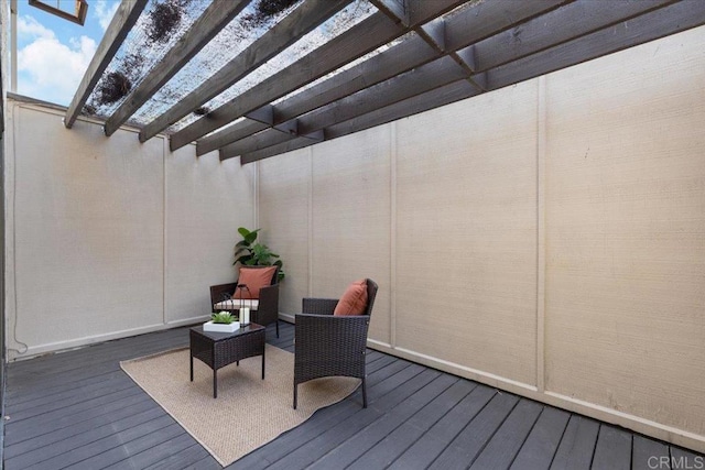 deck featuring a pergola