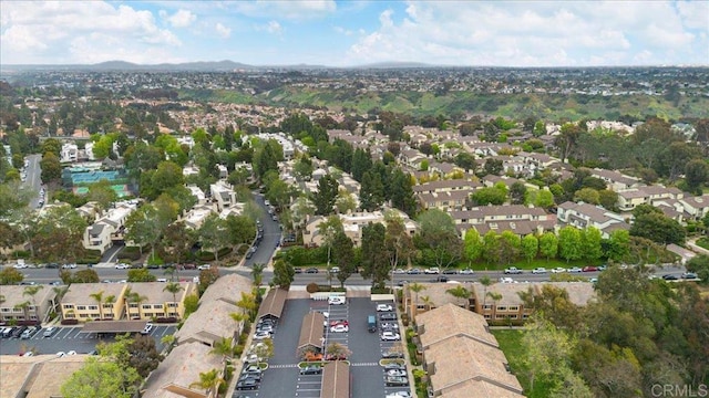 aerial view with a residential view