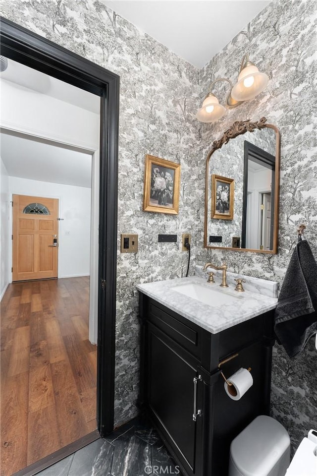 6338 Court Ave, Whittier, CA 90601 - half bathroom with vanity and toilet