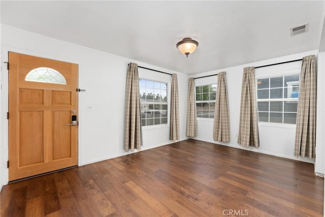 6338 Court Ave, Whittier, CA 90601 - entryway with baseboards, visible vents, and wood finished floors