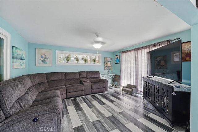 living area featuring wood finished floors