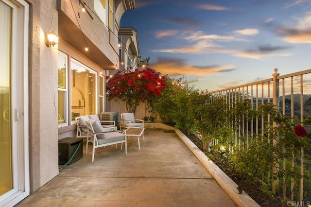 18562 Caminito Pasadero, San Diego, CA 92128 - patio terrace at dusk featuring fence