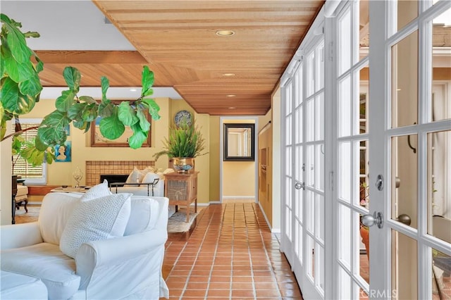 interior space with french doors and a healthy amount of sunlight