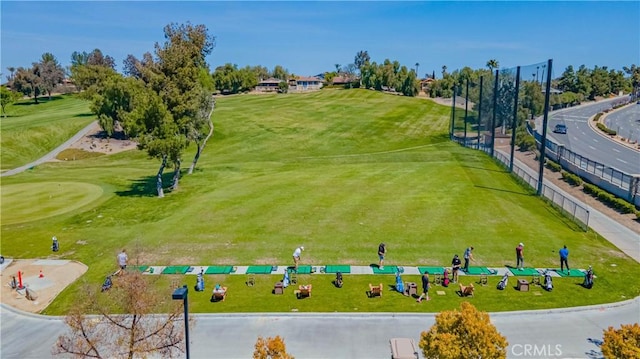 birds eye view of property featuring view of golf course