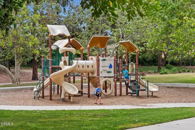 community playground with a yard