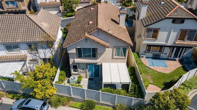 aerial view of residential area